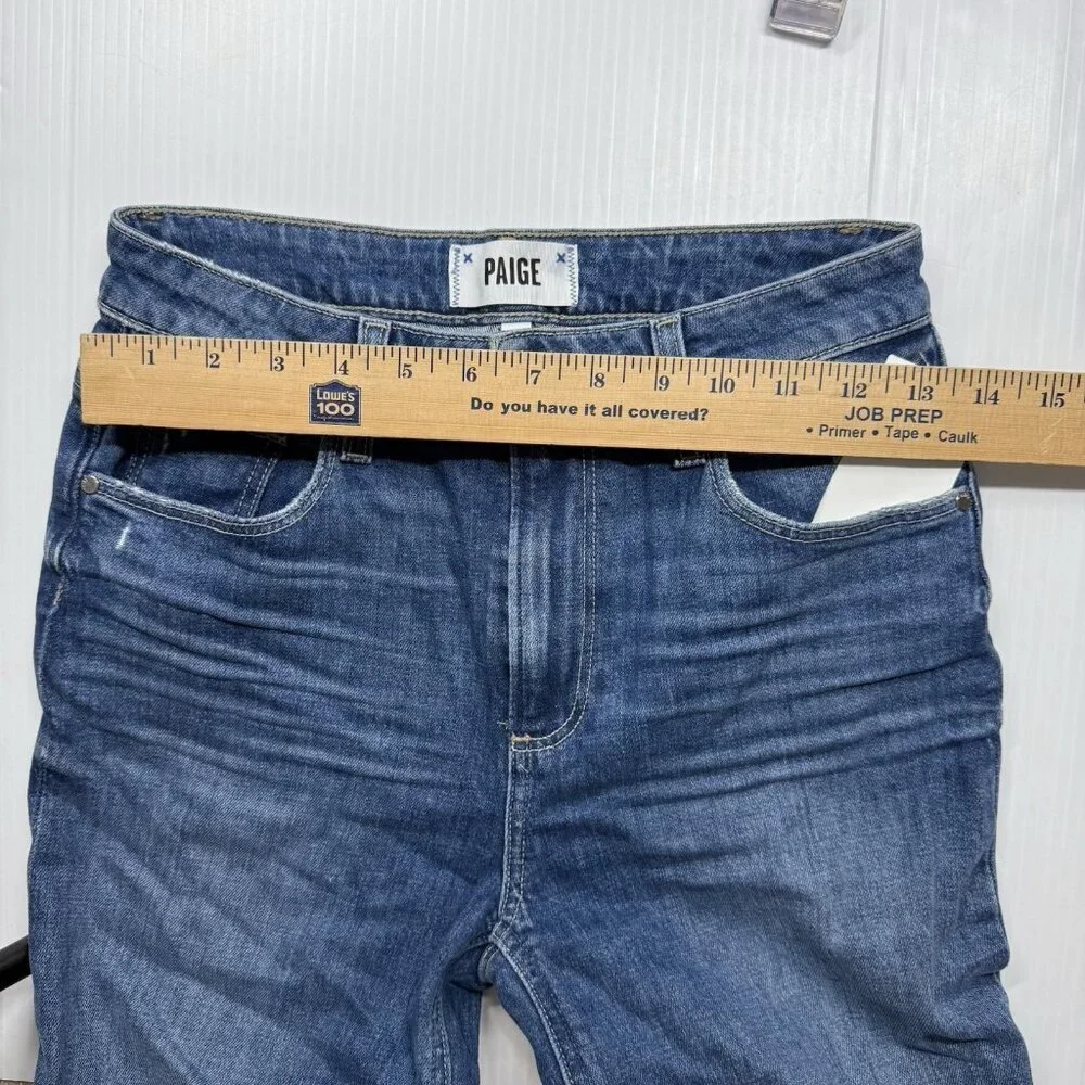Anthropolgie Paige Cropped Jean Women Blue Sarah Classic Slim High Rise Size 25 - Picture 9 of 11